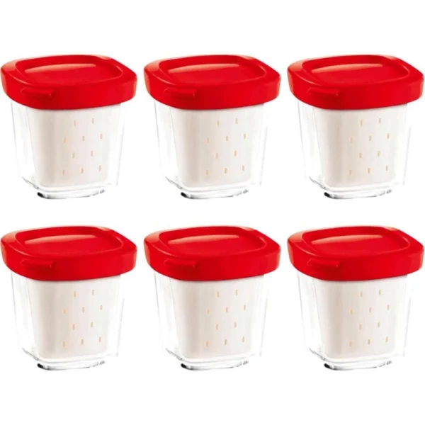 vente pas cher en ligne Lot De 6 Pots Pour Yaourtière Multi Délices – Xf100501 – SEB 1