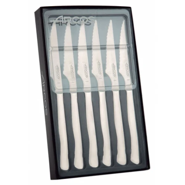 Coffret 6 Couteaux à Steak 11 Cm Lame Crantée Acier Inoxydable Arcos marque pas cher 1