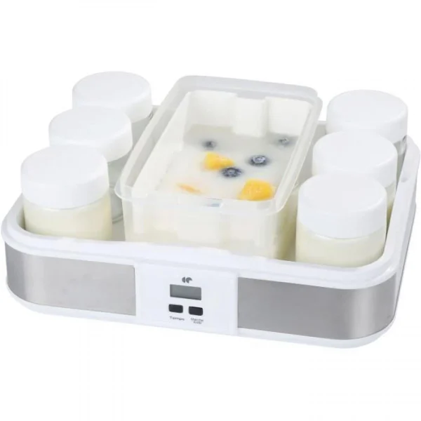 CONTINENTAL EDISON CEYA001B – Yaourtiere 12 Pots + 1 Maxi Bac – Blanc en vente 1