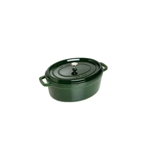 en vente DEFAUT STAUB Cocotte Fonte Ovale 31 Cm Vert Basilic Majolique 5,5 L (sans Couvercle ) 8