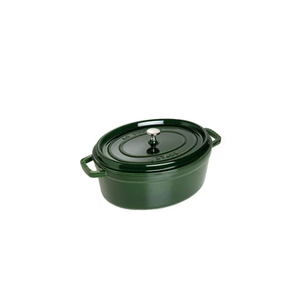 en vente DEFAUT STAUB Cocotte Fonte Ovale 31 Cm Vert Basilic Majolique 5,5 L (sans Couvercle ) 3