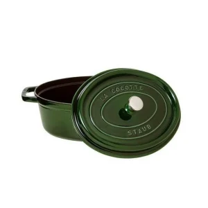 en vente DEFAUT STAUB Cocotte Fonte Ovale 31 Cm Vert Basilic Majolique 5,5 L (sans Couvercle ) 10