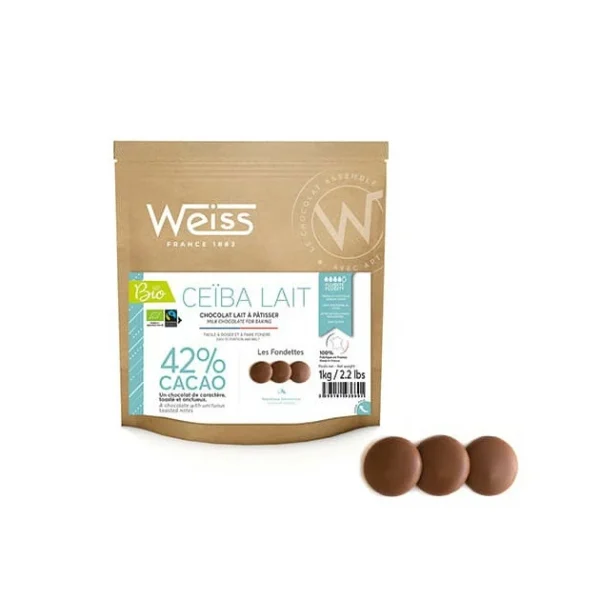 DLUO Courte Chocolat Au Lait Bio 42% Ceïba 1 Kg Weiss fashion pas cher 1