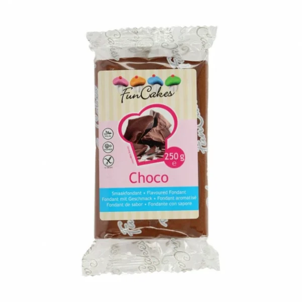 vente en ligne pas cher DLUO Courte Pâte à Sucre Goût Chocolat 250g Funcakes 1