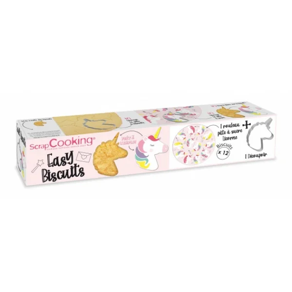 DLUO Dépassée Kit Easy Biscuits Licorne (Pâte à Sucre 150 G + Découpoir) Scrapcooking france 1