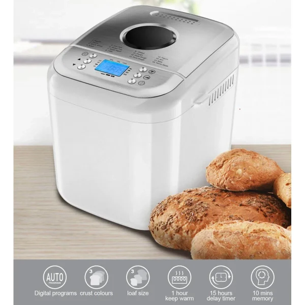 meilleur cadeau Machine à Pain BAKER Gris Inox 1KG 600W 3