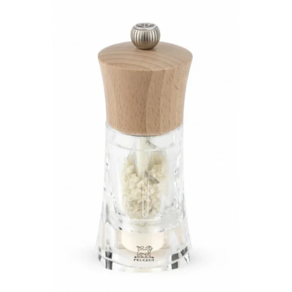 outlet soldes Moulin à Sel Humide Oléron 14 Cm Transparent-Bois Naturel Peugeot 1