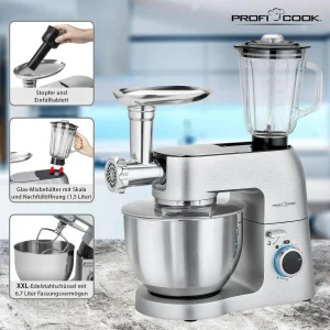 en vente Robot De Cuisine Avec Batteur De Verre Pétrin De 6,7 Litres Hachoir ?… 13