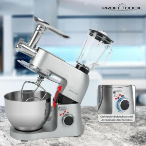 en vente Robot De Cuisine Avec Batteur De Verre Pétrin De 6,7 Litres Hachoir ?… 15