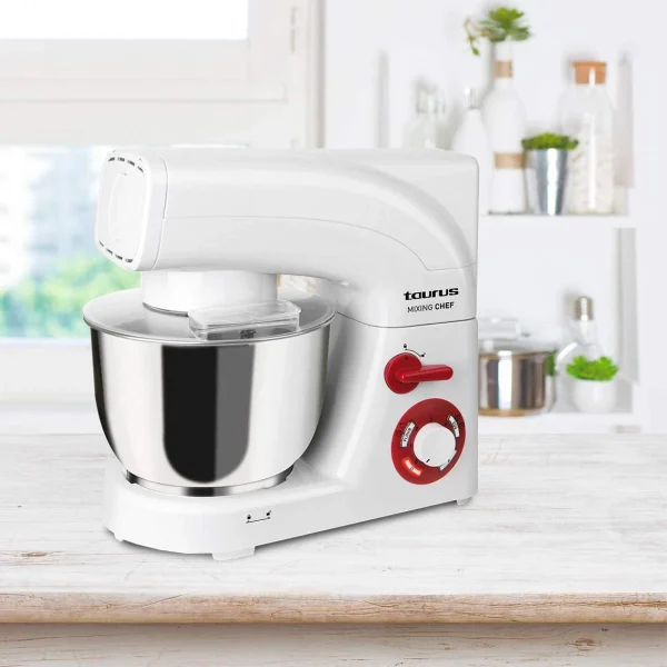 soldes de Noël Taurus Robot Patissier De 5,5L 1200W Blanc Gris Rouge 1