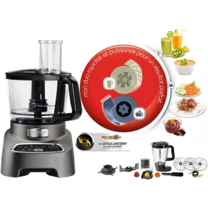 Moulinex Robot Multifonction Double Force FP827E10 Argent + 10 Accessoires solde en ligne 11