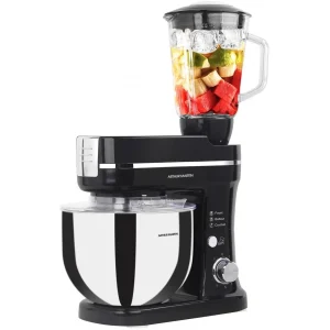 livraison la plus rapide Robot Pâtissier 1200W Bol 5L + Blender En Verre 1.5L 6